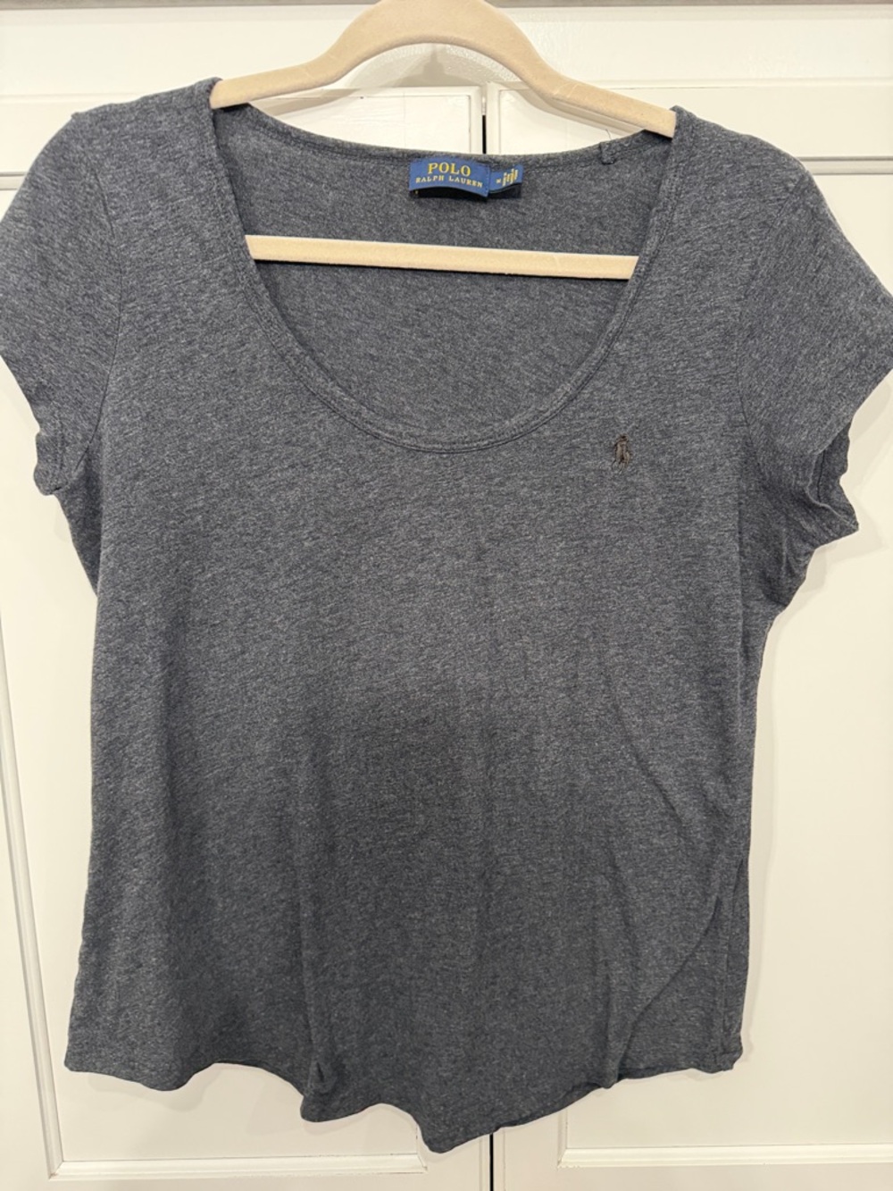 Vintage Polo by Ralph Lauren Heather Navy Scoop Neck S/S Tee | Size M